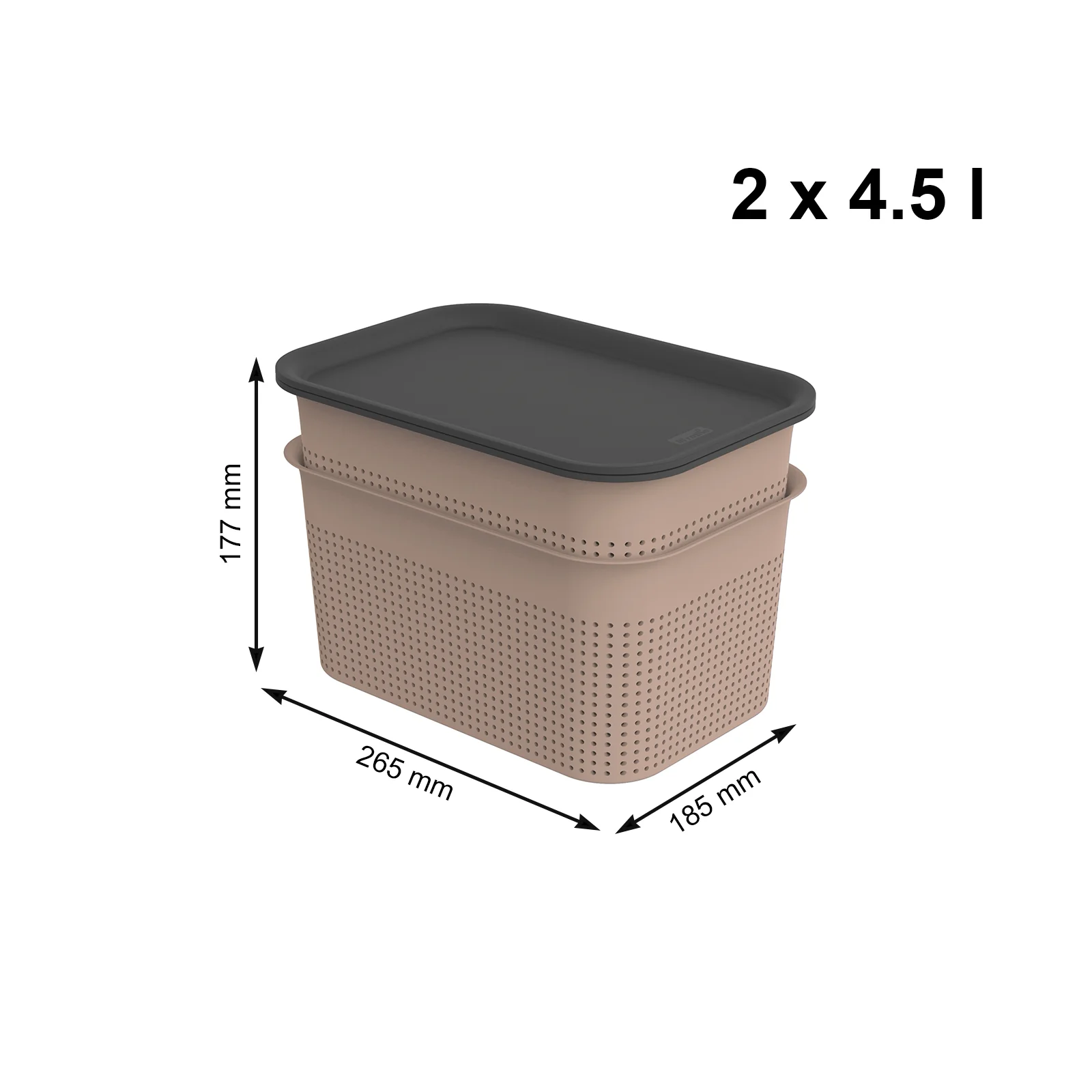 2er Set Boxen mit Deckel 4,5 l BRISEN - Image 16
