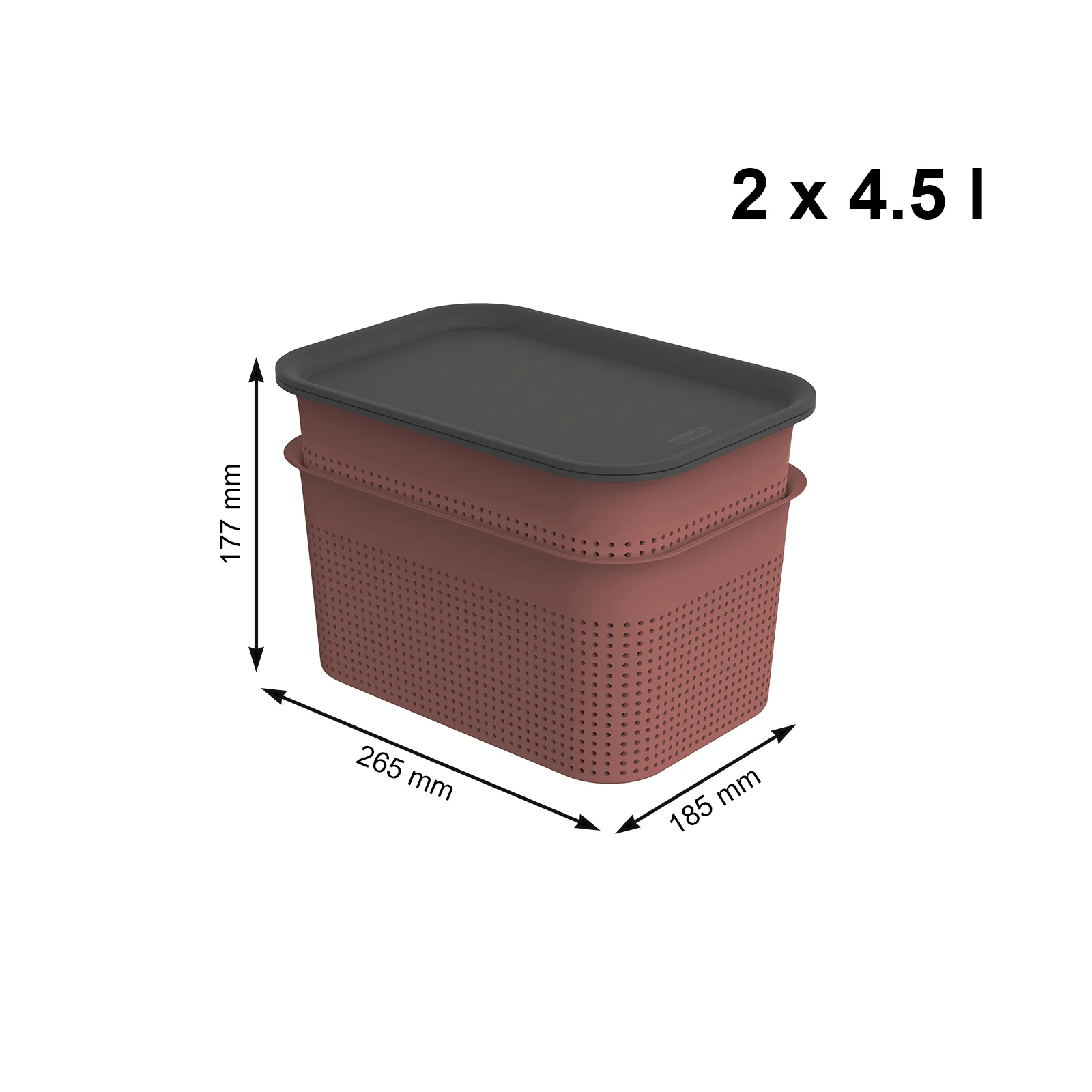 2er Set Boxen mit Deckel 4,5 l BRISEN - Image 17
