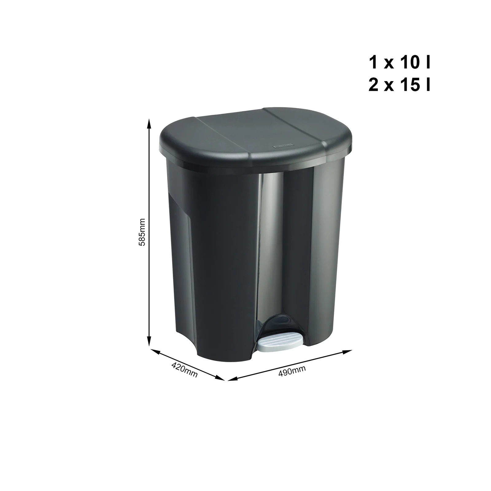 Abfalleimer 1 x 10 l, 2 x 15 l TRIO - Image 4