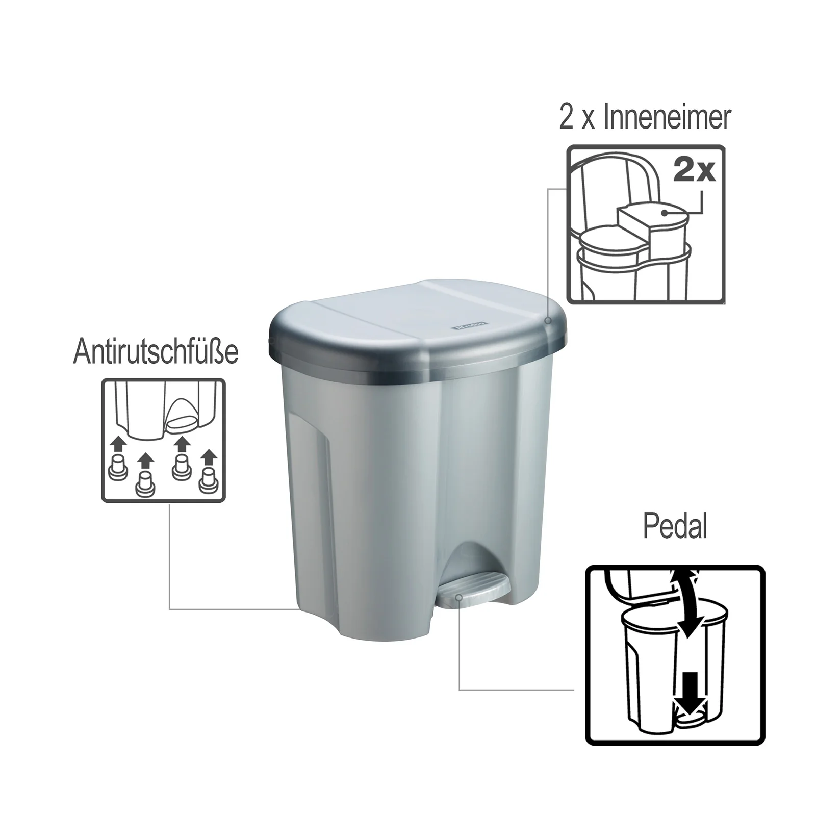 Abfalleimer 2 x 10 l DUO - Image 5