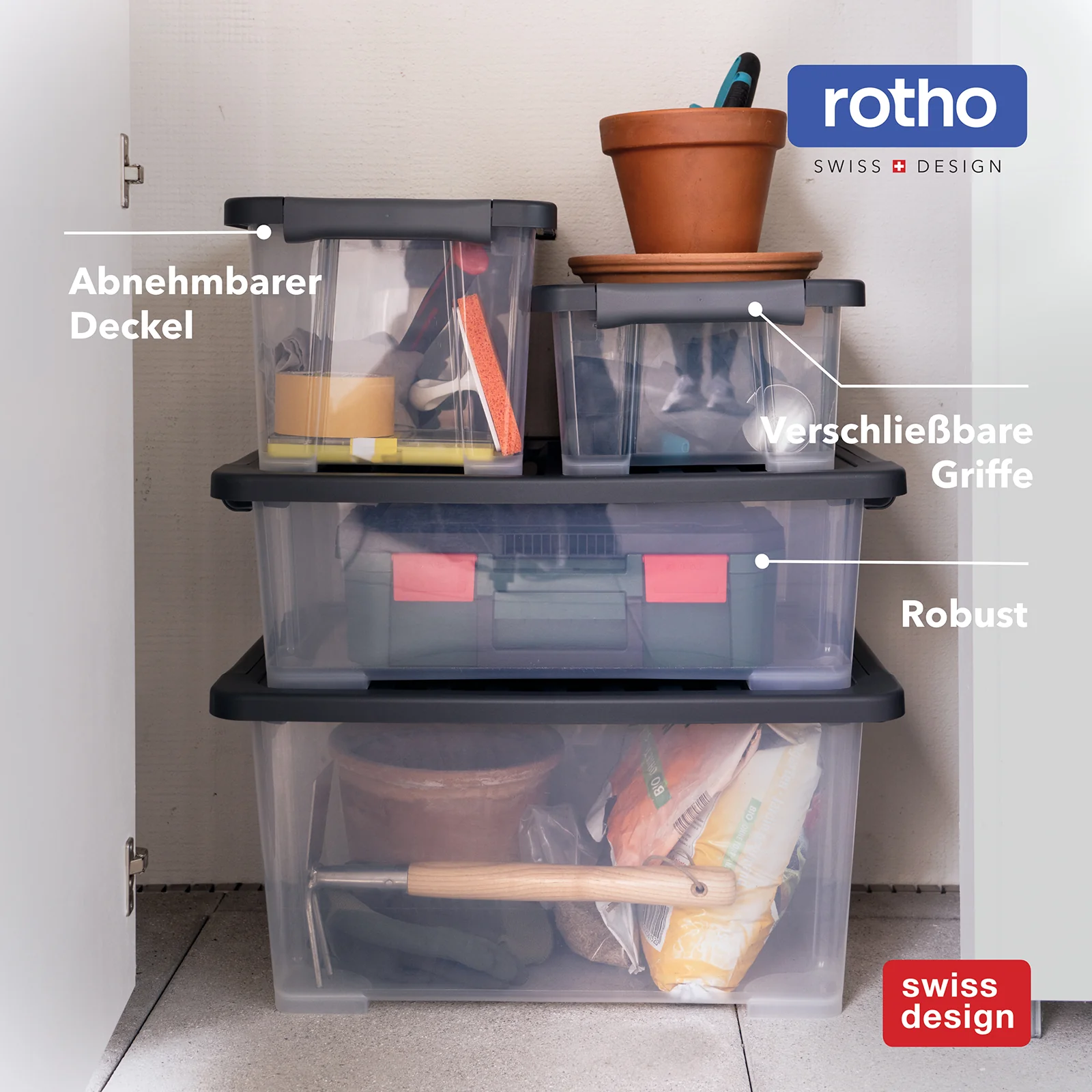 Boxen Set mit Deckel 15 l, 4 tlg. CORE PLUS - Image 6