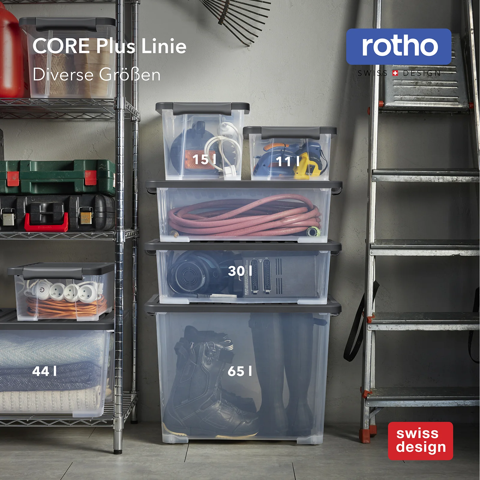 Boxen Set mit Deckel 15 l, 4 tlg. CORE PLUS - Image 9