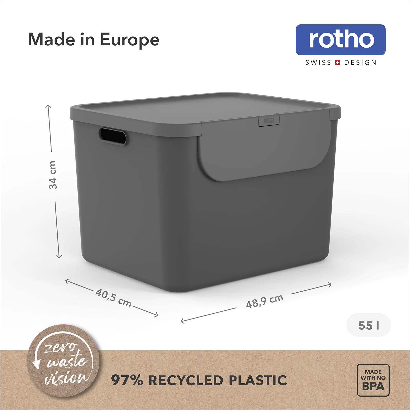 Recyclingbehälter 55 l - 2er Set ALBULA - Image 11