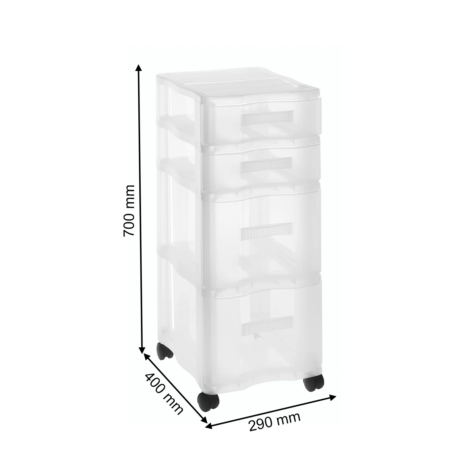 Schubladenbox Tower mit Rollen, DIN A4 QUADRIX - Image 2