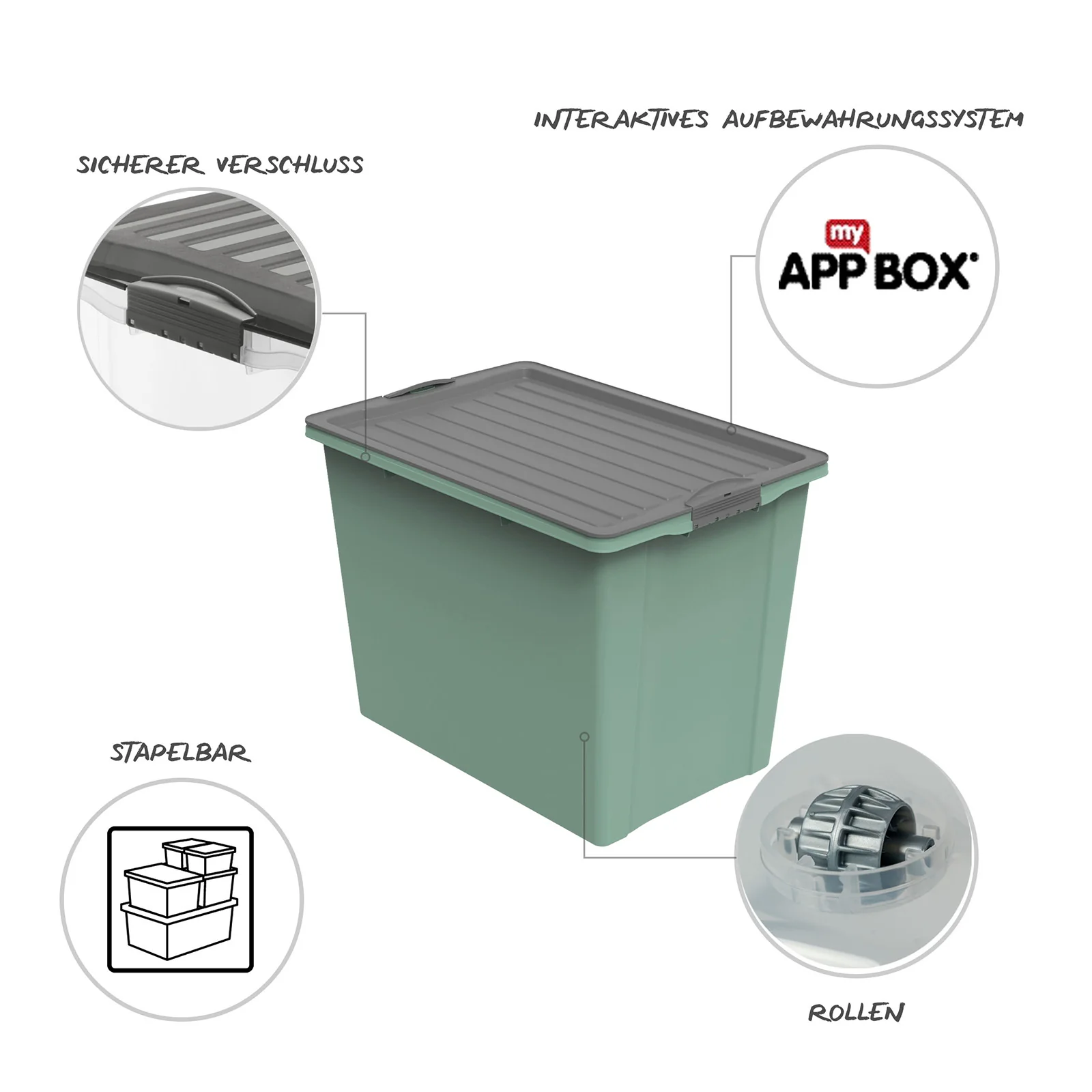 Stapelbox mit Rollen DIN A3, 70 l COMPACT ECO - Image 5