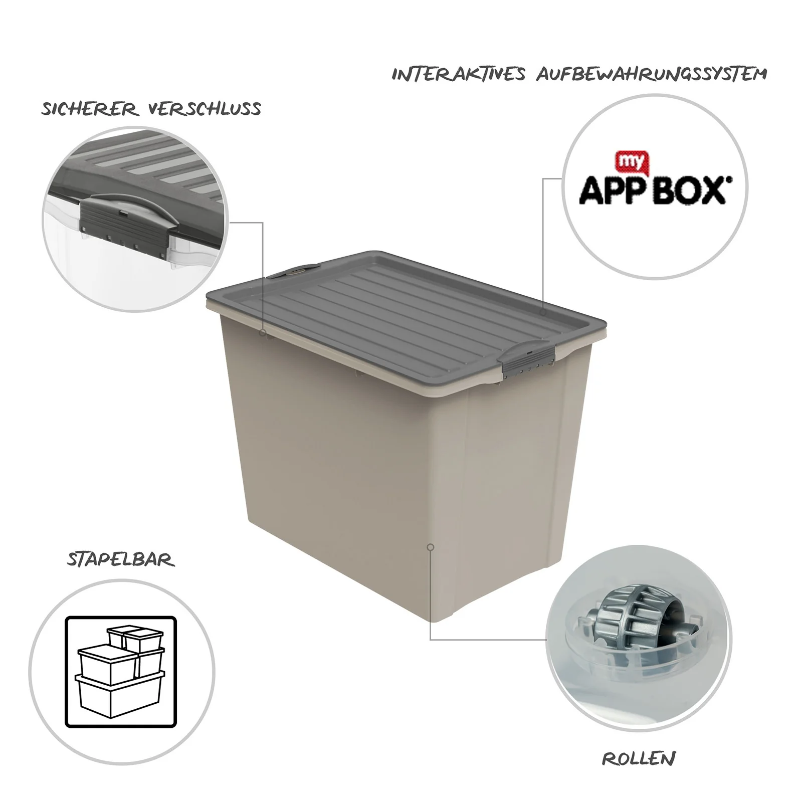 Stapelbox mit Rollen DIN A3, 70 l COMPACT ECO - Image 7